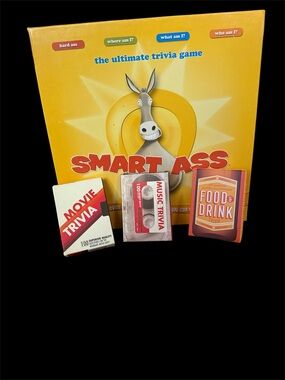 Smart Ass Ultimate Trivia Game - Bright Yellow Box with Trivia Card Sets